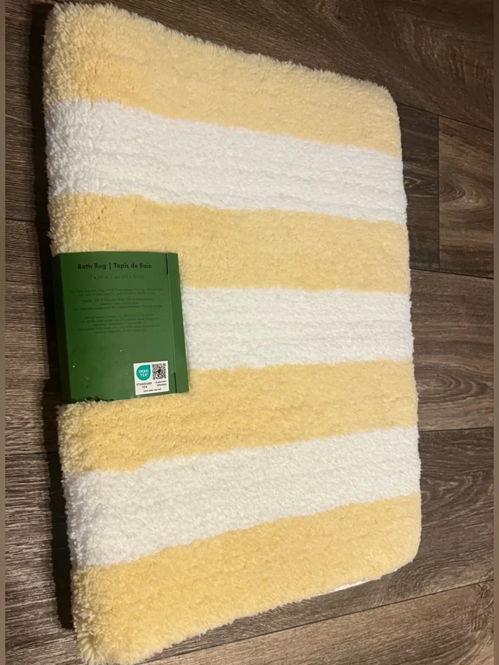 Kate Spade New York Yellow and White Stripe Bath Rug 17x24in.